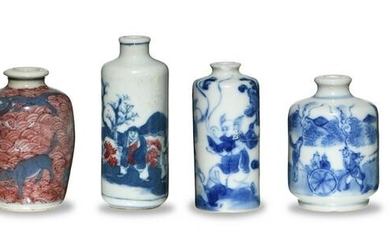 Six Chinese Porcelain Snuff Bottles, 18th-19th Century