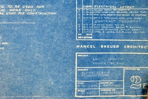 Six Marcel Breuer Blueprints for Levy House