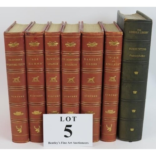 Six volumes of R. S. Surtess hunting related books including...