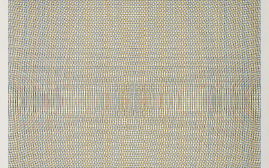 Sol LeWitt ( Hartford 1928 - New York 2007 ) , "Blue grid, red circles, black and yellow arcs from opposite sides" 1972 color silkscreen on BFK paper cm 37.8x 37.8...
