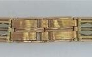 Solid 14k Rose GOLD & Platinum Watch Bracelet 16 mm in