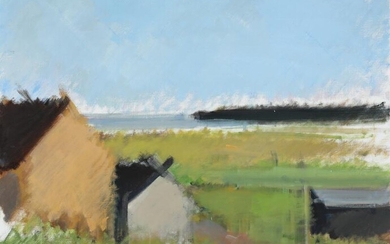 SOLD. Søren Hjorth-Nielsen: Scenery with meadow. Signed HN. Oil on canvas. 65 x 81 cm. – Bruun Rasmussen Auctioneers of Fine Art
