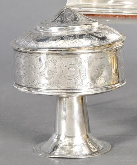Spanish silver pyx 16th Century.