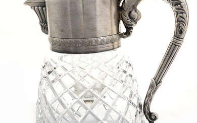 Special Crystal and 800 silver jug, with a silver...