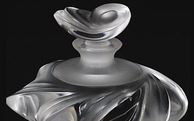 Stunning Lalique France Frosted Crystal Perfume Bottle