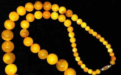 Stunning Unique Antique Amber Necklace made from Round