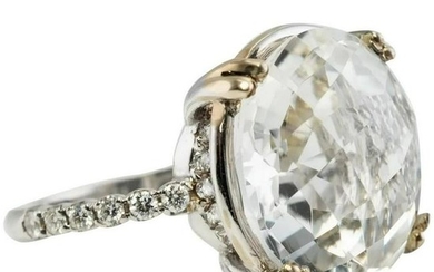 Suzanne Kalan Vitrine Clear 15mm Quartz Diamond Ring