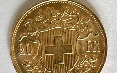 Switzerland. 20 Francs 1947-B Vreneli