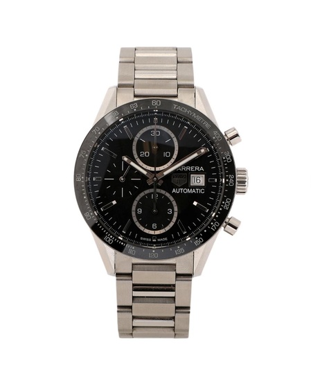 TAG Heuer A wristwatch of steel. Model Carrera, ref. CV201AJ-9. Mechanical chronograph...