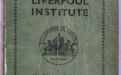 THE BEATLES - A 1954 LIVERPOOL INSTITUTE GREEN BOOK - PAUL MCCARTNEY / GEORGE HARRISON / LENNON / ASPINALL.