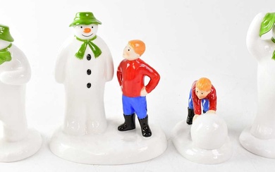 THE SNOWMAN; four Coalport Characters figures, comprising 'The Greeting', 'Building...