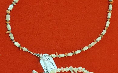 TWO VINTAGE MOTHER-OF-PEARL NECKLACES