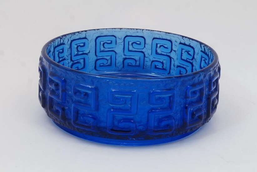 Tamara Aladin (1932-2019) for Riihimäen Lasi Oy, 'Taalari' bowl, circa 1960, blue glass bowl, 8cm high, 20cm diameter