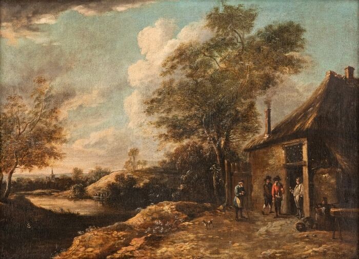 Thomas van Apshoven (1622-1664) - Paesaggio con viandanti