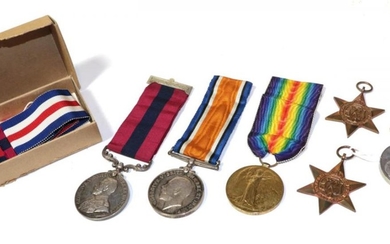 A First/Second World War Gallantry Group of six medals, awarded...
