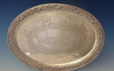Tiffany & Co. Sterling Silver Tray Footed with Acid Etched Cherubs