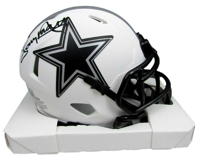 Tony Dorsett HOF Autographed Mini Cowboys Lunar Eclipse Football Helmet Beckett