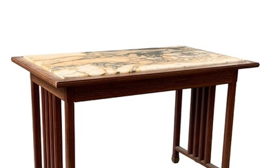 Travail belge 1900 Table en placage de chêne... - Lot 5 - Delon - Hoebanx