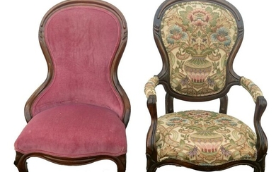 Two 19th C. Victorian Parlor Chairs