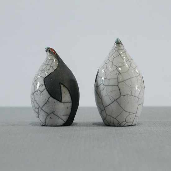 Two [2] Mid-Century Modern Ceramic PENGUIN Figures