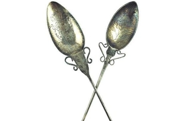 Two Alto Peruvian silver plated pins