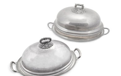 Two American silver plated assembled trays and covers