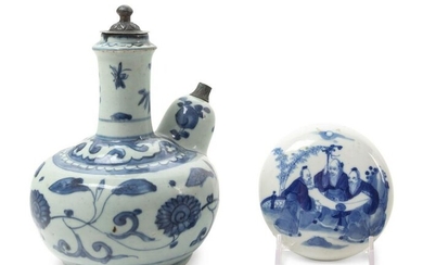 Two Chinese Blue and White Porcelain Articles