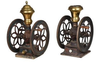 Two Iron and Brass Coffee Grinders