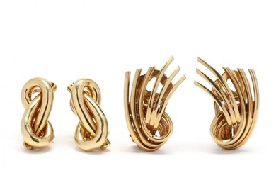 Two Pairs of Gold Ear Clips