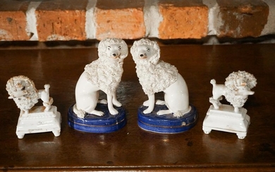 Two Sets Antique Staffordshire Pottery Poodles