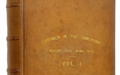 Two albums/scrapbooks 'Campaign in the Cameroons August 1914 - April 1916'. Measuring 430mm x...
