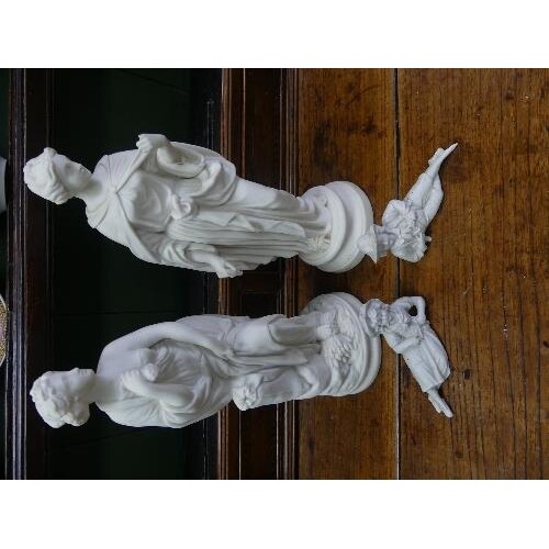 Two early 20thC Parian ware Figures, one depicting a classic...