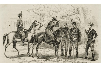 Unknown (19th), Uniforms cavalry regiments, Austria, Wood engraving