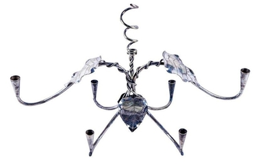 VICTORIAN SILVER-PLATE FLOWER-FORM EPERGNE