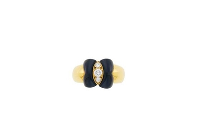 Van Cleef & Arpels Gold, Black Onyx and Diamond Ring, France