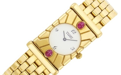 Van Cleef & Arpels Gold and Ruby 'Facade' Wristwatch