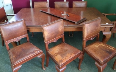 Victorian rectangular wind out extending dining table with two...