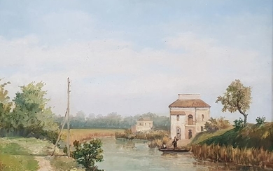 Vincenzo Canino 1892-1978 - Paesaggio fluviale
