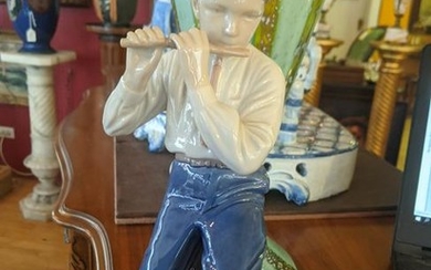 Vintage B&G 1897 Boy Playing Flute Porcelain Figurine