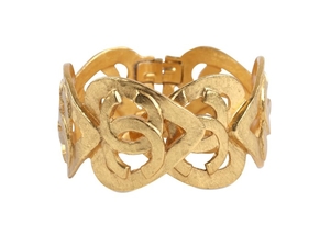 Vintage Chanel Gold Heart Cuff, 1995 Spring collection,...