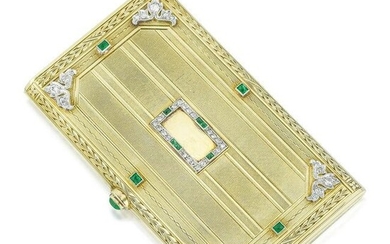 Vintage Diamond and Emerald Vanity Case
