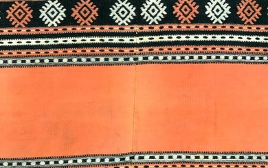 Vintage Handmade Fringed Turkish Kilim Wool Rug