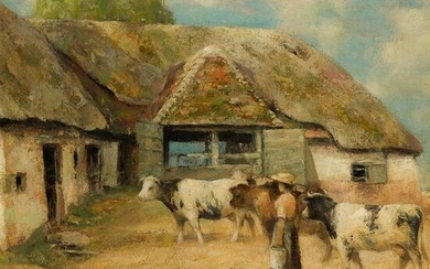 WILLIAM KENNEDY (SCOTTISH 1859-1918) THE FARMYARD