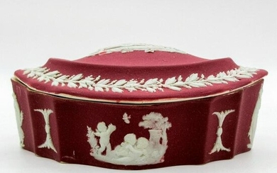Wedgwood Crimson Red Jasperware, Trinket Box