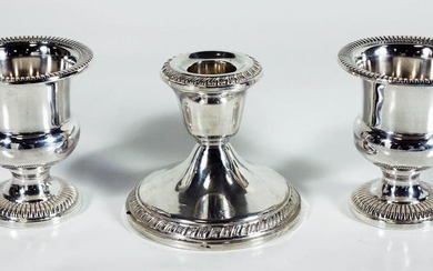 Weighted Crown Sterling Candle Holders