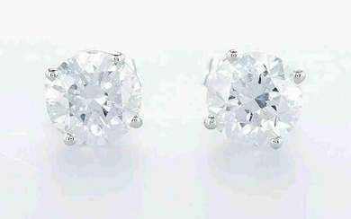 White gold - Earrings - 2.00 ct Diamond - Diamonds