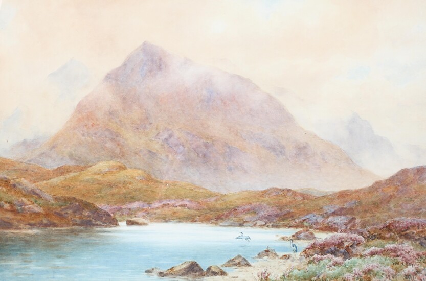 William R Hayles (British,late 19th-20th century) watercolour, Crib Goch, Snowdon