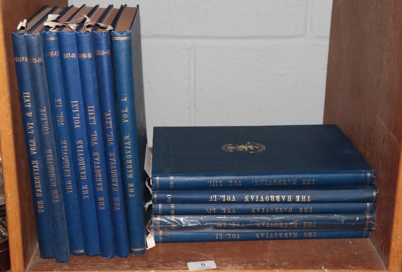 Winston Churchill interest: The Harrovian, volumes 50-57, 59-61, 63-64, 1936-1951, vol 25...
