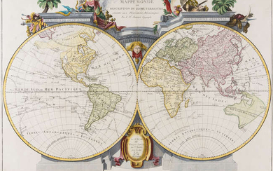World.- Santini (Francois) and Jean Janvier. Mappe Monde ou Description du Globe Terrestre, [c. 1775].