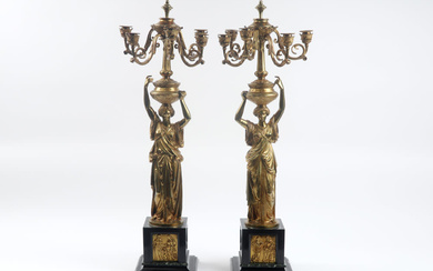 pair of 'antique' caryatid candelabra in